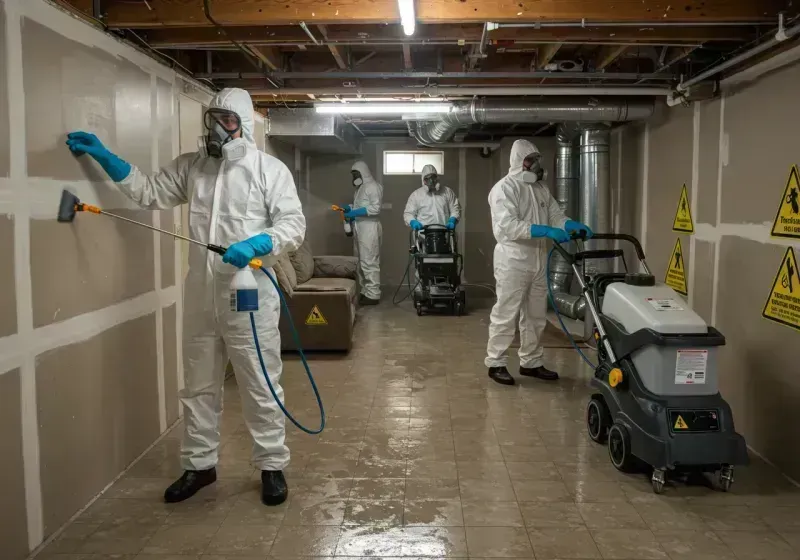 Basement Moisture Removal and Structural Drying process in Monticello, IN